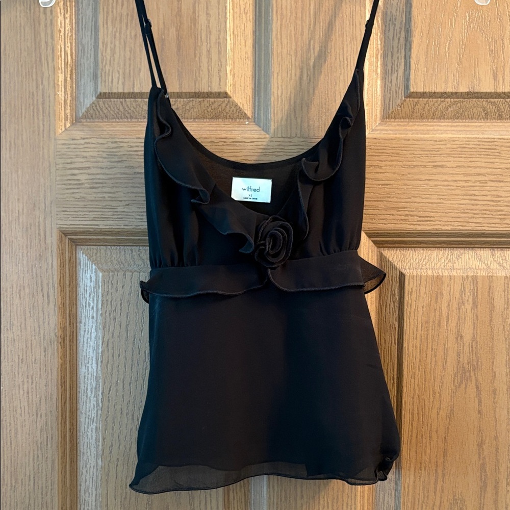Wilfred Black Ruffled Camisole